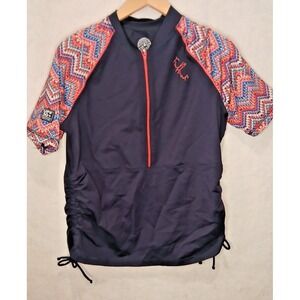 Fullsand Womens Full-Protek 50+ UPF Sun Protection Half Zip Blue Top Size‎ G